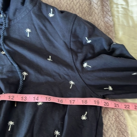 NWOT Talbots Women’s Navy Jacket With White Embroidered Palm Trees Size Large - Picture 4 of 8